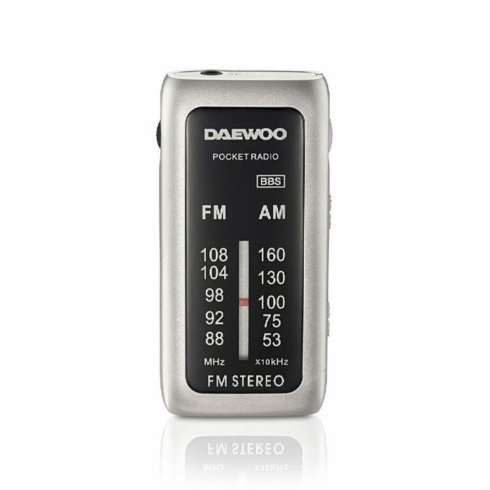 DAEWOO Radio AM/FM Mini Portátil con Auriculares Incluidos y Sonido Superbass