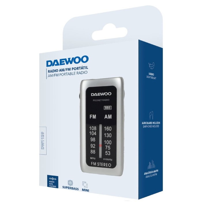 DAEWOO Radio Portátil DW1129 AM/FM Plata DAEWOO Radio Portátil DW1129 AM/FM Plata