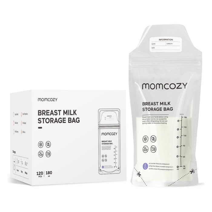 Momcozy MS005-NA00NB Bolsas de almacenamiento para leche materna de 500 ml, 120 unidades
