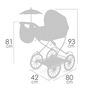 Decuevas Coche de Muñeca Plegable con Sombrilla y Bolso para Muñecas de hasta 48 cm