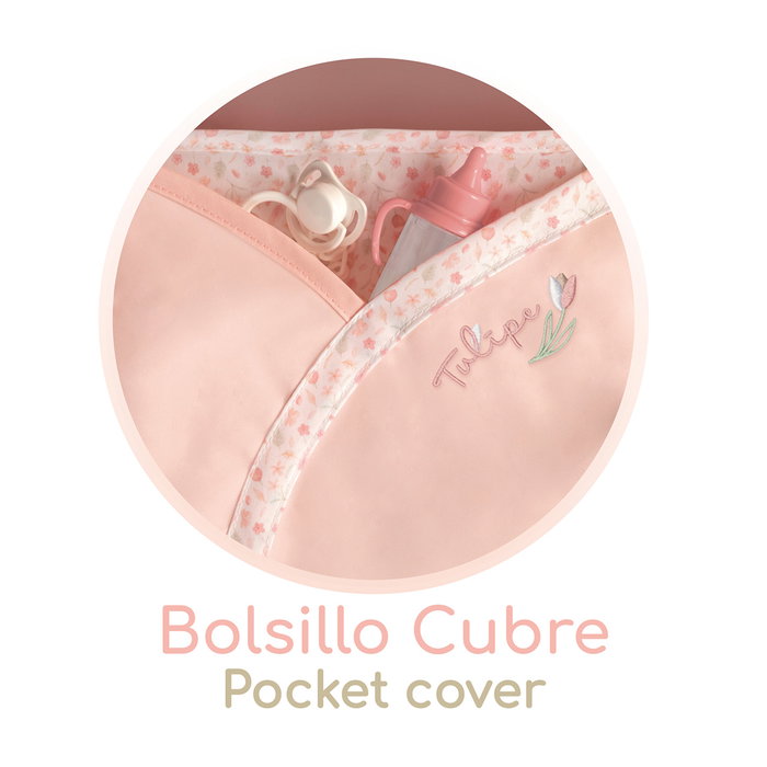 Decuevas Coche de Muñeca Plegable Tulipe con Sombrilla y Bolso
