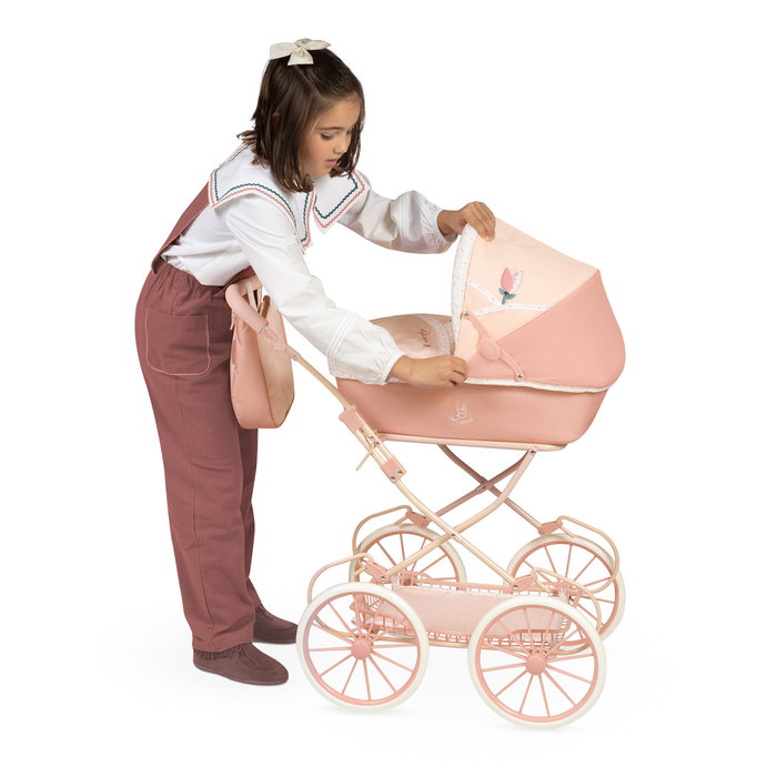 Decuevas Coche de Muñeca Plegable Tulipe con Sombrilla y Bolso
