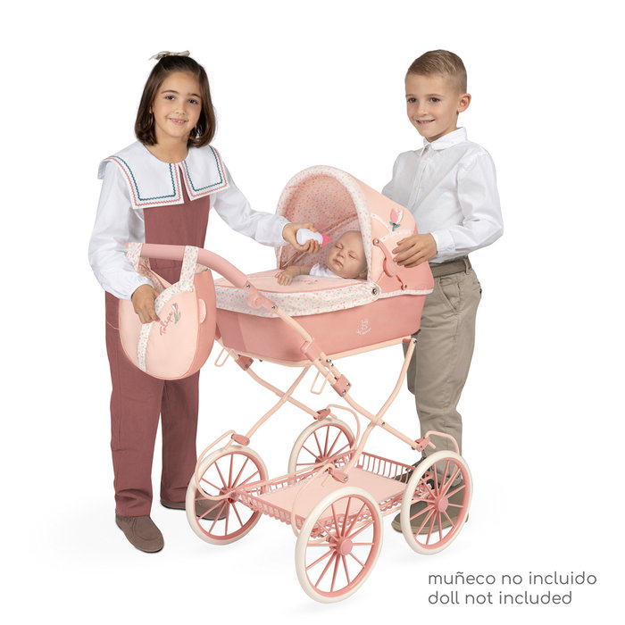 Decuevas Coche de Muñeca Plegable Tulipe con Sombrilla y Bolso