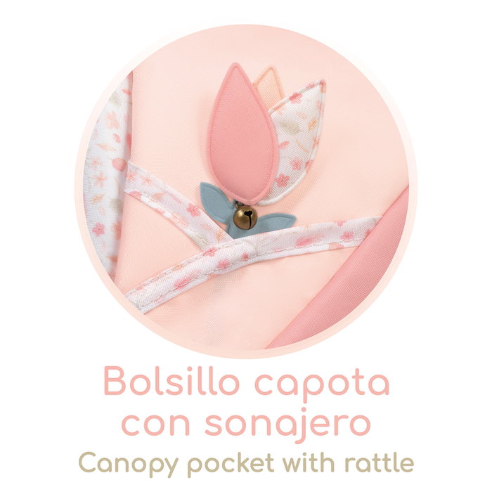Decuevas Coche de Muñeca Plegable Tulipe con Sombrilla y Bolso