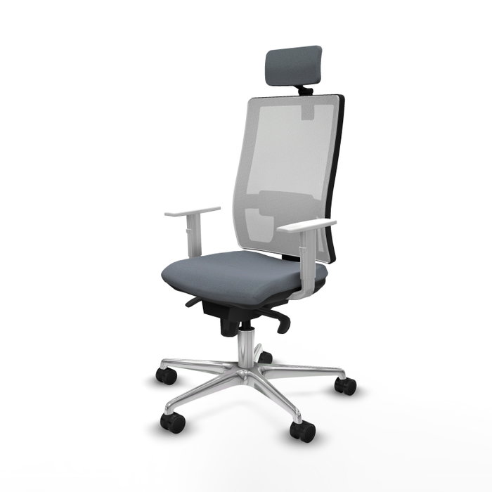 PIQUERAS Y CRESPO Silla de oficina Horna con mecanismo Sincro, Gris y Blanco PIQUERAS Y CRESPO Silla de oficina Horna con mecanismo Sincro, Gris y Blanco