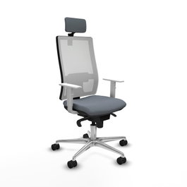PIQUERAS Y CRESPO Silla de oficina Horna con mecanismo Sincro, Gris y Blanco