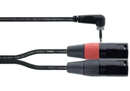 Cordial Cable Y Mini-Jack Estéreo Acodado 2 Xlr Macho 3 M