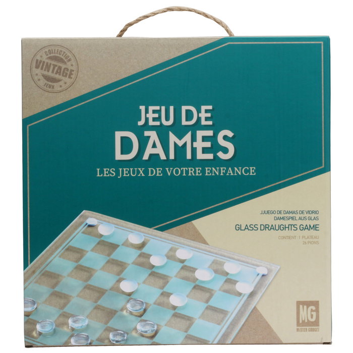 Mister Gadget Juego Damas De Vidrio Vintage Coleccion 1 Tablero 26 Fichas Pieza Decorativa