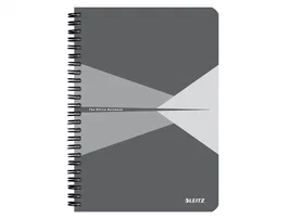 Leitz Bloc de notas espiral Din A5 gris con 90 hojas cuadriculadas