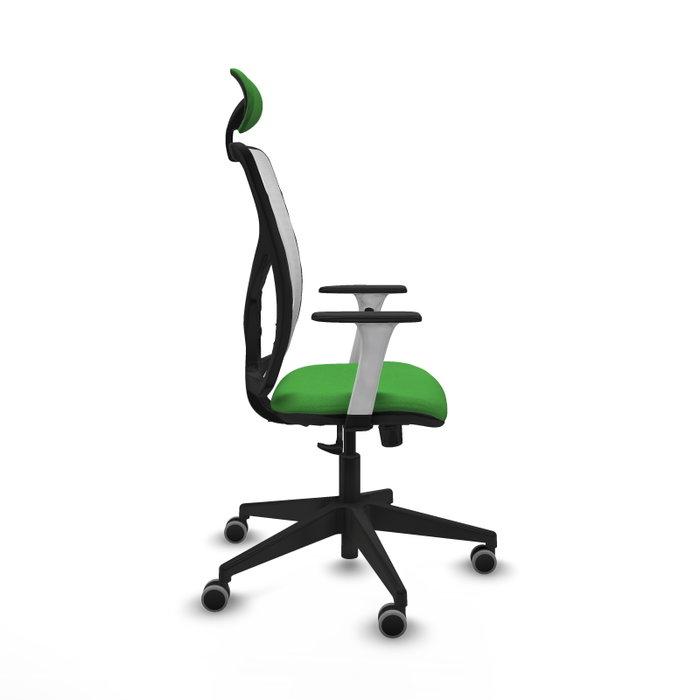 PIQUERAS Y CRESPO Silla de oficina Motilla con Mecanismo Sincro, Verde y Blanco
