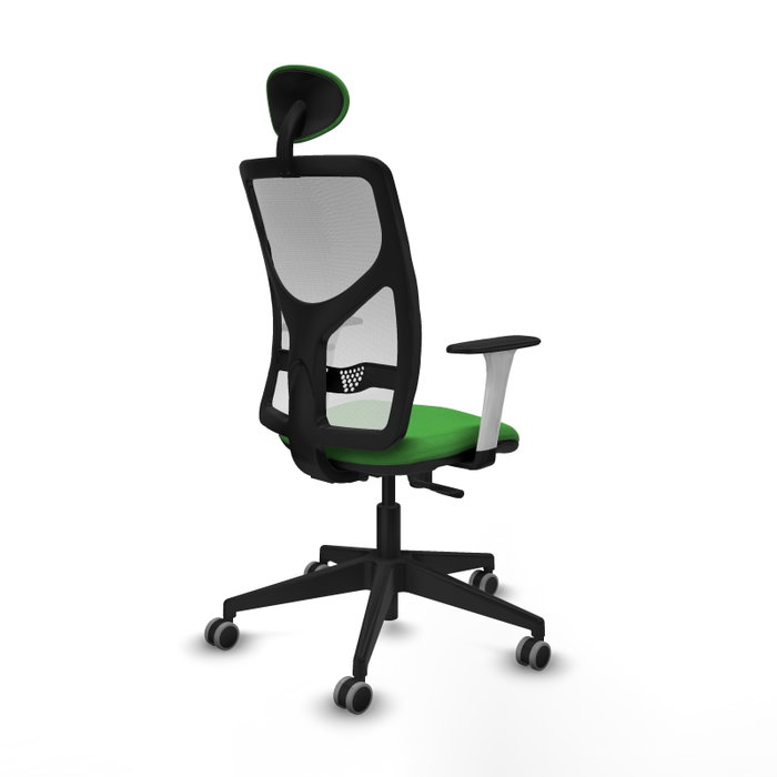 PIQUERAS Y CRESPO Silla de oficina Motilla con Mecanismo Sincro, Verde y Blanco