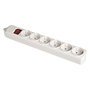 Solera Base Múltiple Blanca con Interruptor - 6 Tomas Schuko Bipolar T/TL Lateral, 16A 250V 3500W