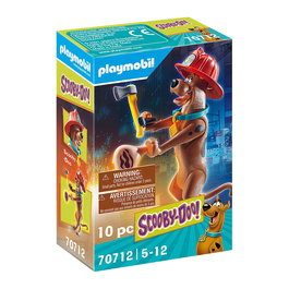 Playmobil Scooby-Doo! Figura Coleccionable Bombero con Casco y Hacha de Fuego para Niños de 5 a 12 Años