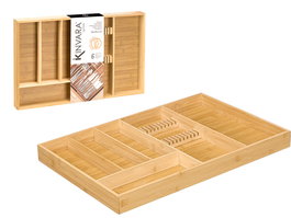 Kinvara Portacubiertos 6 Huecos 58x5x38 cm Madera Bambú Natural (Set de 4)