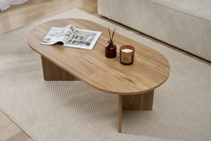 Nordure Mesa de Café VNT Roble 119x60x40 cm Tablero de Partículas Recubierto de Melamina