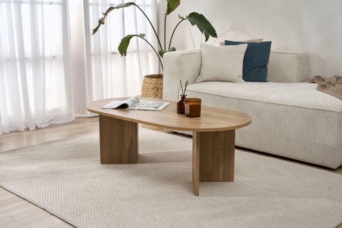Nordure Mesa de Café VNT Roble 119x60x40 cm Tablero de Partículas Recubierto de Melamina