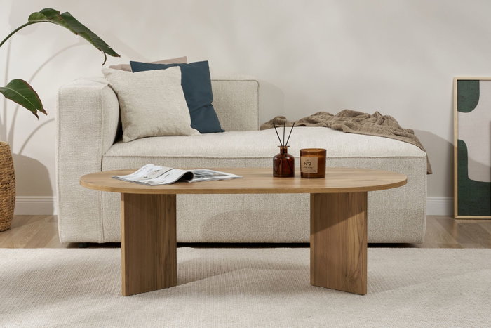 Nordure Mesa de Café VNT Roble 119x60x40 cm Tablero de Partículas Recubierto de Melamina
