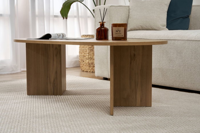 Nordure Mesa de Café VNT Roble 119x60x40 cm Tablero de Partículas Recubierto de Melamina