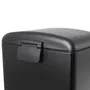 Kitchen Move Papelera con Pedal para Cocina GREENWICH 40L Acero Inoxidable Negro Mate con Balde Extraíble y Borde Protector