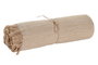 DKD Home Decor Plaid de Algodón Reciclado con Flecos, 150x250x0,2 cm, Marrón Claro y Blanco