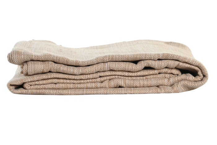 DKD Home Decor Mantas Marron Claro Blanco Algodon reciclado Poliester reciclado 250 x 150 cm (2 Unidades)