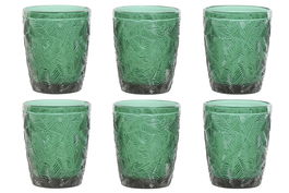 DKD Home Decor Vaso Verde Cristal 8 x 10 x 8 cm Set de 6 Colección Tropical Garbo