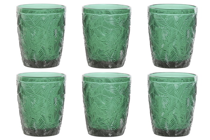 DKD Home Decor Vaso Verde Cristal 8 x 10 x 8 cm Set de 6 Colección Tropical Garbo DKD Home Decor Vaso Verde Cristal 8 x 10 x 8 cm Set de 6 Colección Tropical Garbo