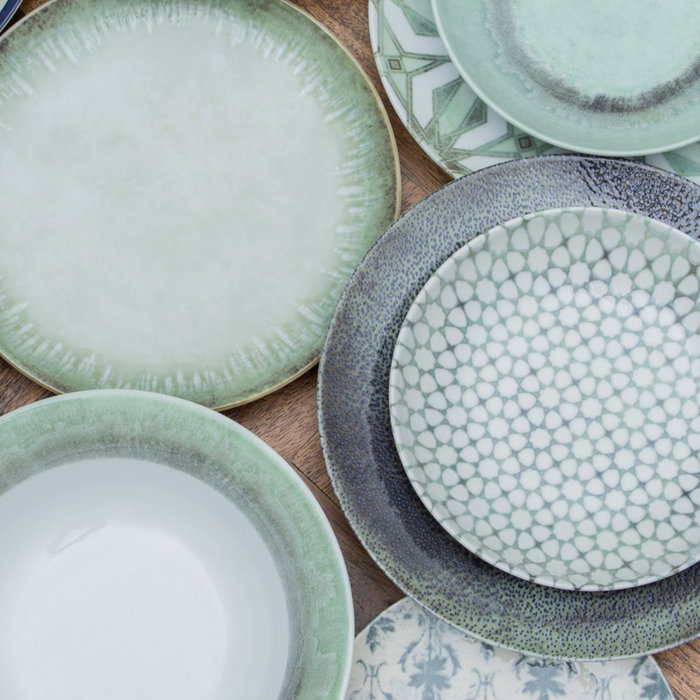 Ensaladera Verde Porcelana Cocina 25 X 25 X 6,50 cm (Set de 2)
