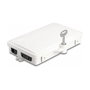 DeLOCK Caja de distribución de fibra óptica IP65 con cerradura, 2 puertos, blanco