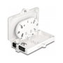 DeLOCK Caja de distribución de fibra óptica IP65 con cerradura, 2 puertos, blanco
