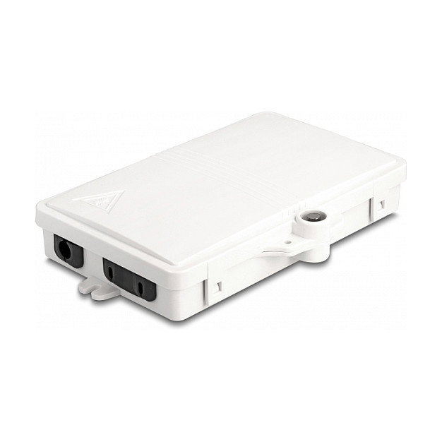 DeLOCK Caja de distribución de fibra óptica IP65 con cerradura, 2 puertos, blanco