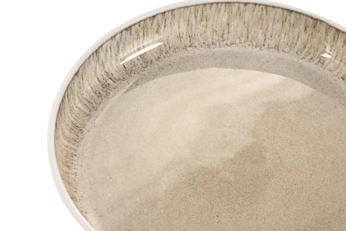 DKD Home Decor Set de 6 Platos Hondos de Gres Esmaltado Beige Horeca Beige