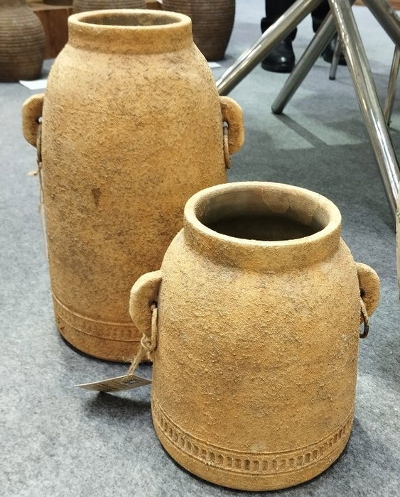 DKD Home Decor Jarrón de Terracota Artesanal Desgastado Marrón