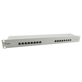EQUIP Patch Panel 19" 1HE Cat6 FTP 16 Puertos RJ45 Gigabit Ethernet 1000 Mbps, ISO/IEC, Color Gris 326317