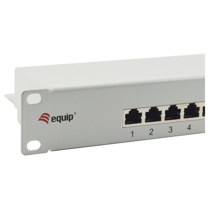 EQUIP Patch Panel 19" 1HE Cat6 FTP 16 Puertos RJ45 Gigabit Ethernet 1000 Mbps, ISO/IEC, Color Gris 326317
