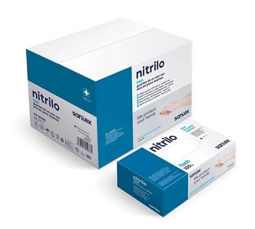 Guante Desechable Nitrilo Santex Gd21 Azul Talla S Caja De 100