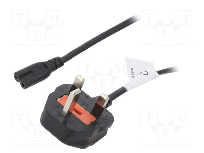LOGILINK Cable de alimentación BS 1363 (G) a IEC C7, 1,8 m, negro LOGILINK Cable de alimentación BS 1363 (G) a IEC C7, 1,8 m, negro
