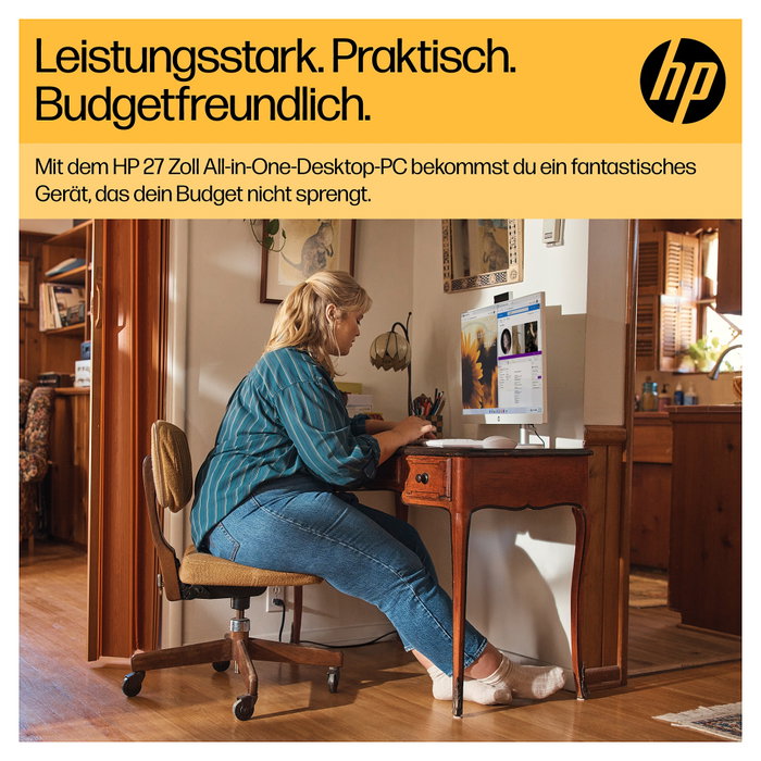 HP All-in-One PC 27-cr0104ng - Pantalla 27" - Procesador AMD Ryzen 7 7730U - 16 GB RAM - 1 TB SSD - Windows 11 Home