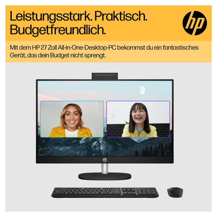HP All-in-One PC 27-cr0104ng - Pantalla 27" - Procesador AMD Ryzen 7 7730U - 16 GB RAM - 1 TB SSD - Windows 11 Home