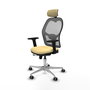 PIQUERAS Y CRESPO Silla de oficina Jorquera con mecanismo Sincro/Traslack, Similpiel Crema y Malla Gris