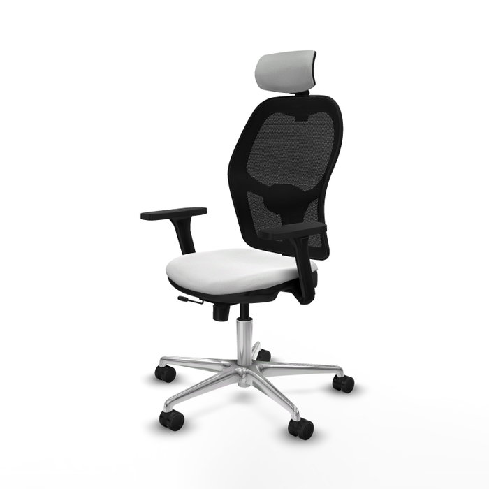 PIQUERAS Y CRESPO Silla de oficina Jorquera con mecanismo Sincro/Traslack Blanco y Negro