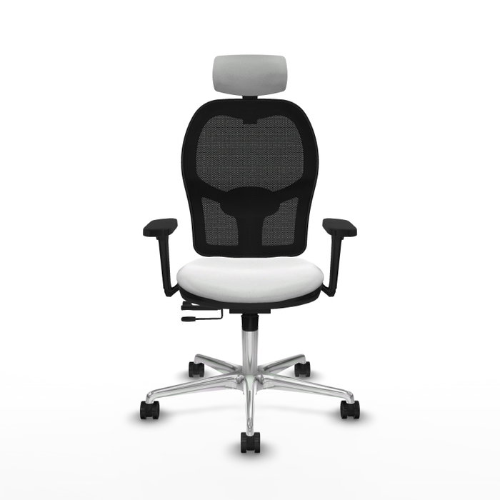 PIQUERAS Y CRESPO Silla de oficina Jorquera con mecanismo Sincro/Traslack Blanco y Negro