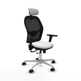 PIQUERAS Y CRESPO Silla de oficina Jorquera con mecanismo Sincro/Traslack Blanco y Negro