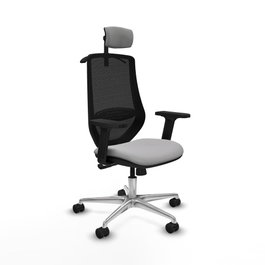 PIQUERAS Y CRESPO Silla de oficina Mardos con mecanismo Sincro, Gris claro y Negro
