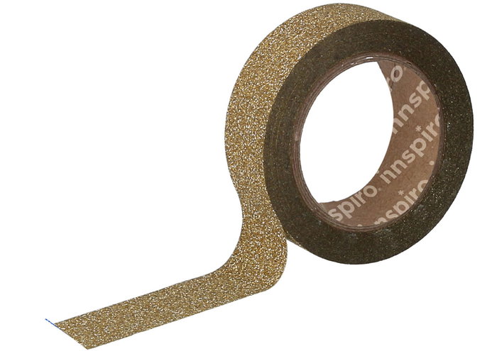 Innspiro Cinta masking tape Serie Glitter purpurina dorado 15mm x 6,5m Innspiro Cinta masking tape Serie Glitter purpurina dorado 15mm x 6,5m