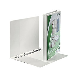 LEITZ Archivador de 4 anillas redondas DIN A4, blanco