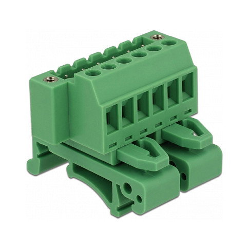 DeLOCK 65942 Terminalblock Set für Hutschienen 6 Pin con cierre de tornillo