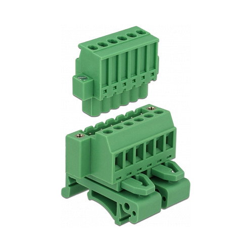 DeLOCK 65942 Terminalblock Set für Hutschienen 6 Pin con cierre de tornillo