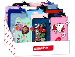 Safta Estuche Portatodo Escolar Triple Compartimentos con Cremalleras, Dimensiones 195x315x235 mm