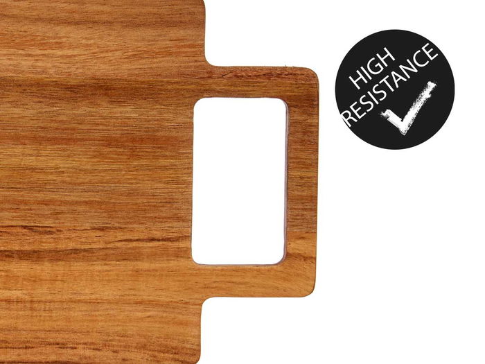 Kinvara Tabla Cortar Madera y Mármol Negro con Asa 18x1.5x38 cm (Set de 8)